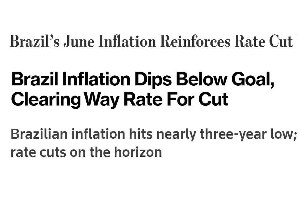 WSJ, Bloomberg e Reuters projetam corte dos juros no Brasil