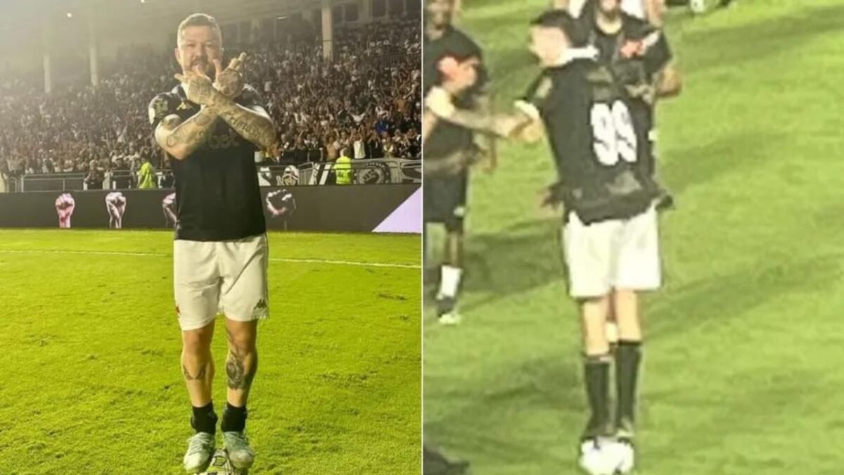 Jogadores do Vasco sobem na bola em provocação a Soteldo