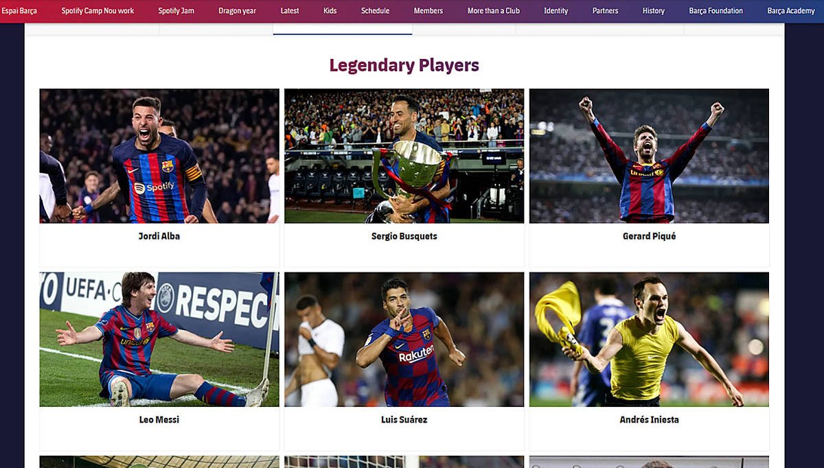 Barcelona tira Daniel Alves de área de 'lendas' do site