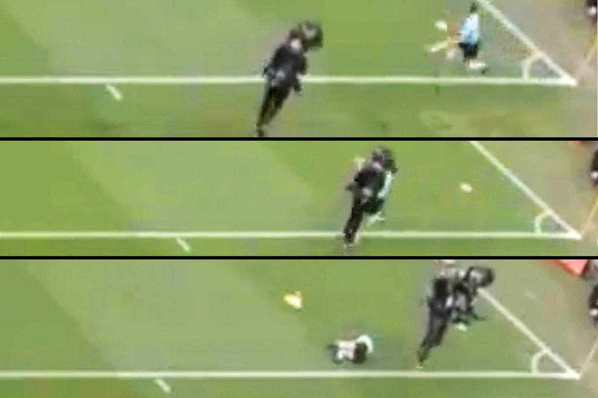 Espanha: bandeirinha fica ensanguentada ao bater em câmera - 27/02/2024