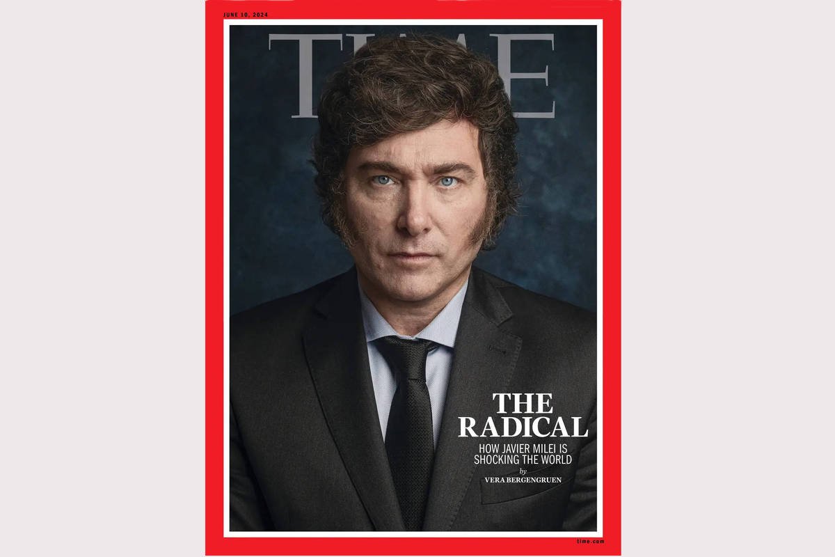 Milei, 'o radical', é a capa da revista Time -