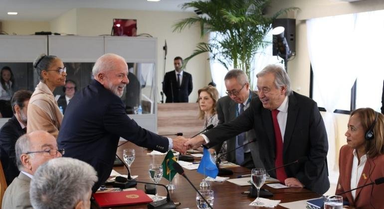 Com Lula, Guterres ressalta apoio expressivo do Brasil para a