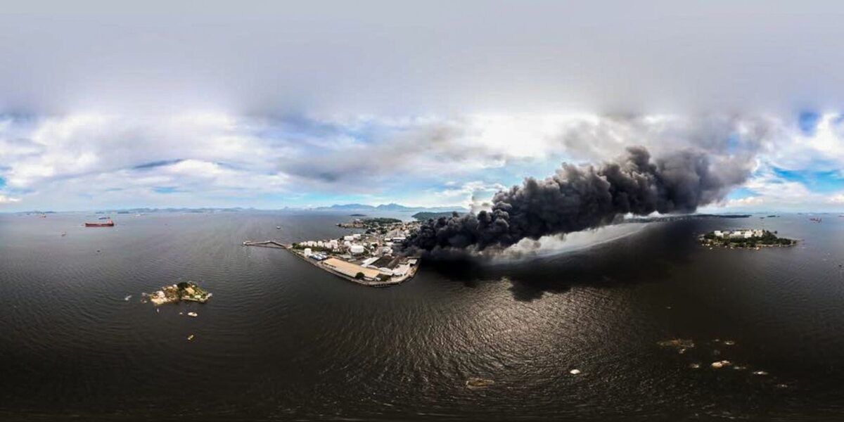 Após incêndio em fábrica, Inea teme vazamento de óleo na