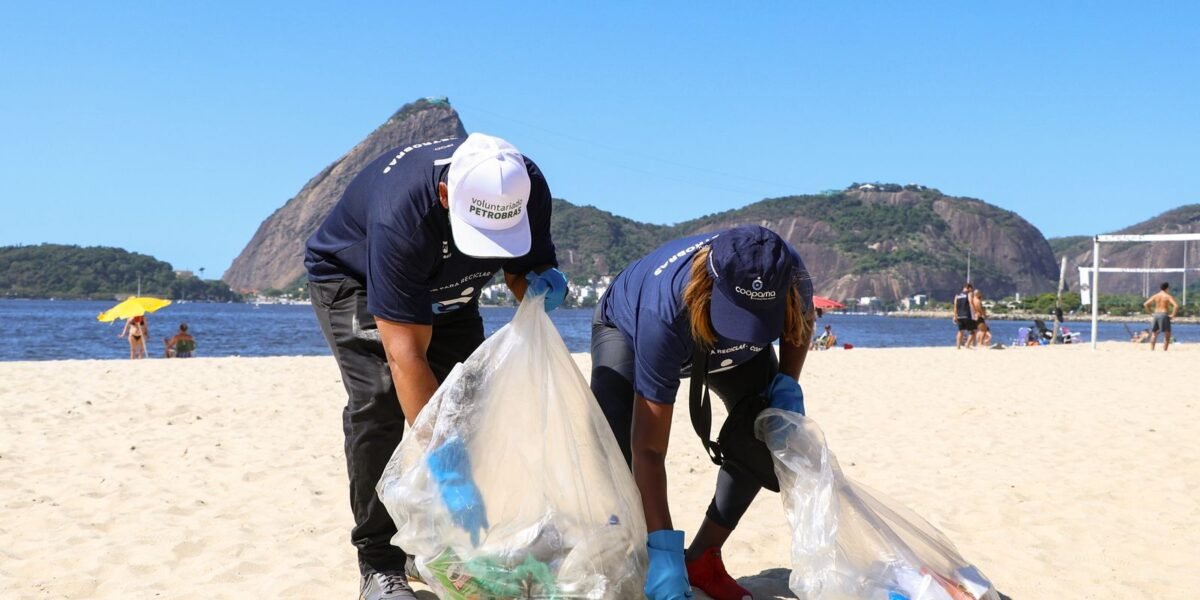 Voluntários retiram mais de 600 kg de resíduos da Baía