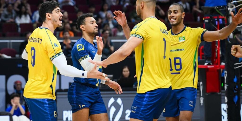 Brasil inicia campanha no Mundial de vôlei com vitória sobre