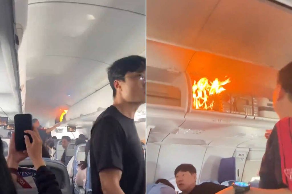 Vídeo: Bateria de lítio causa incêndio em voo da Air