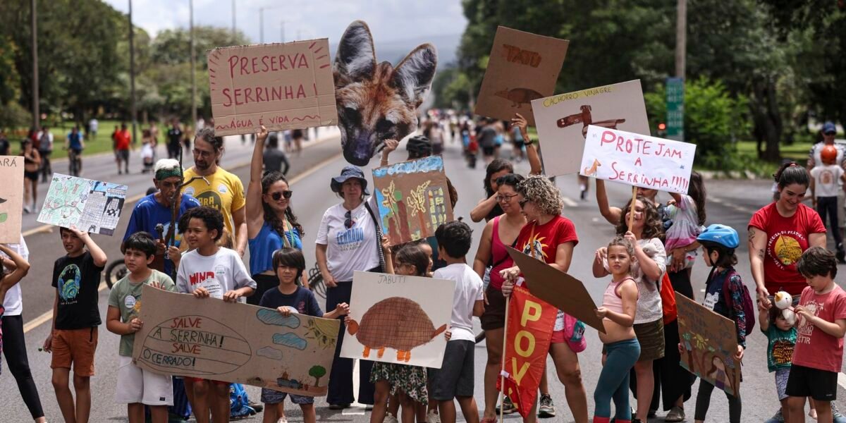 Protesto pede retirada de área ambiental do projeto de socorro