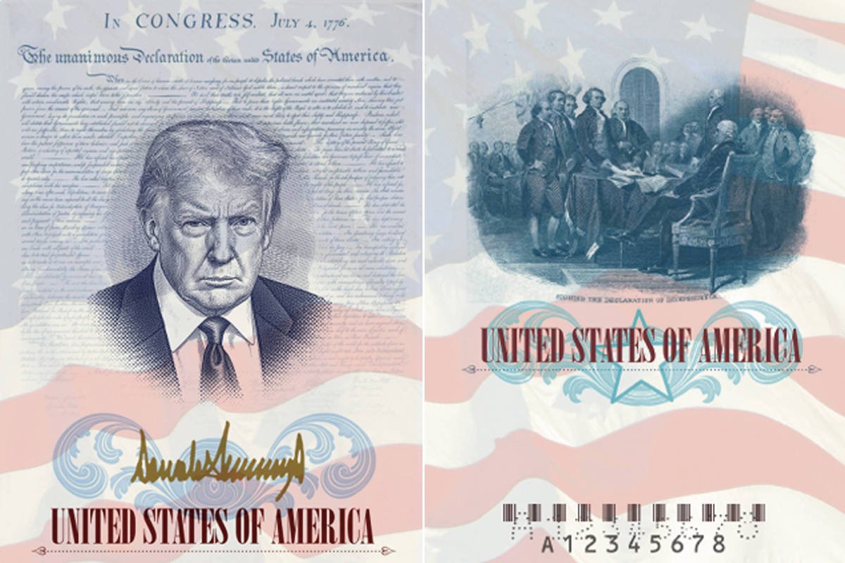 EUA vão emitir passaportes com rosto e assinatura de Trump