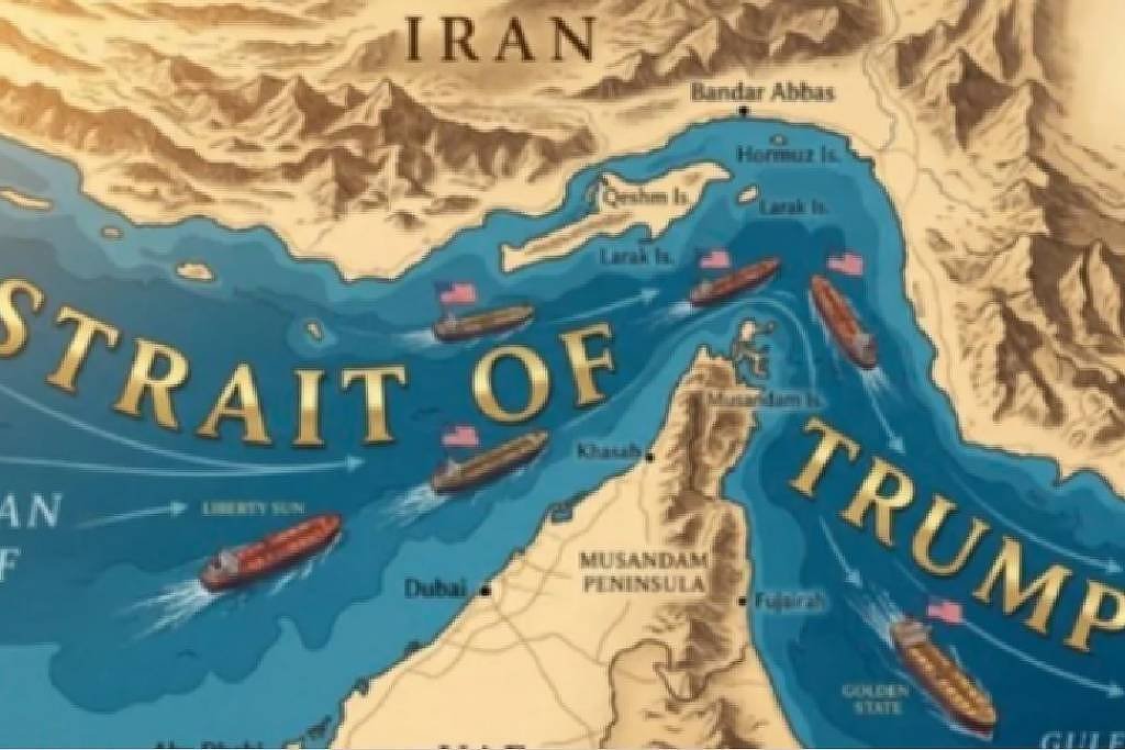 Trump republica imagem de 'estreito de Trump' - 30/04/2026 -